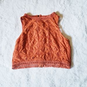 Lace crop top tank top
